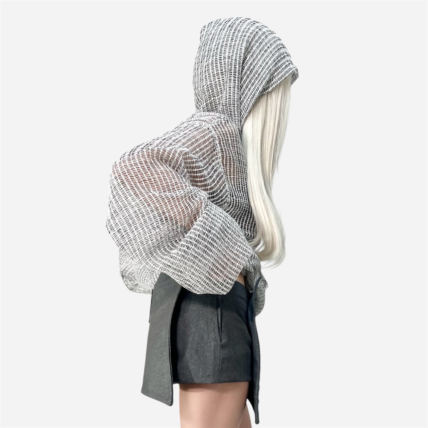 Asymmetric Denim Mini Skirt