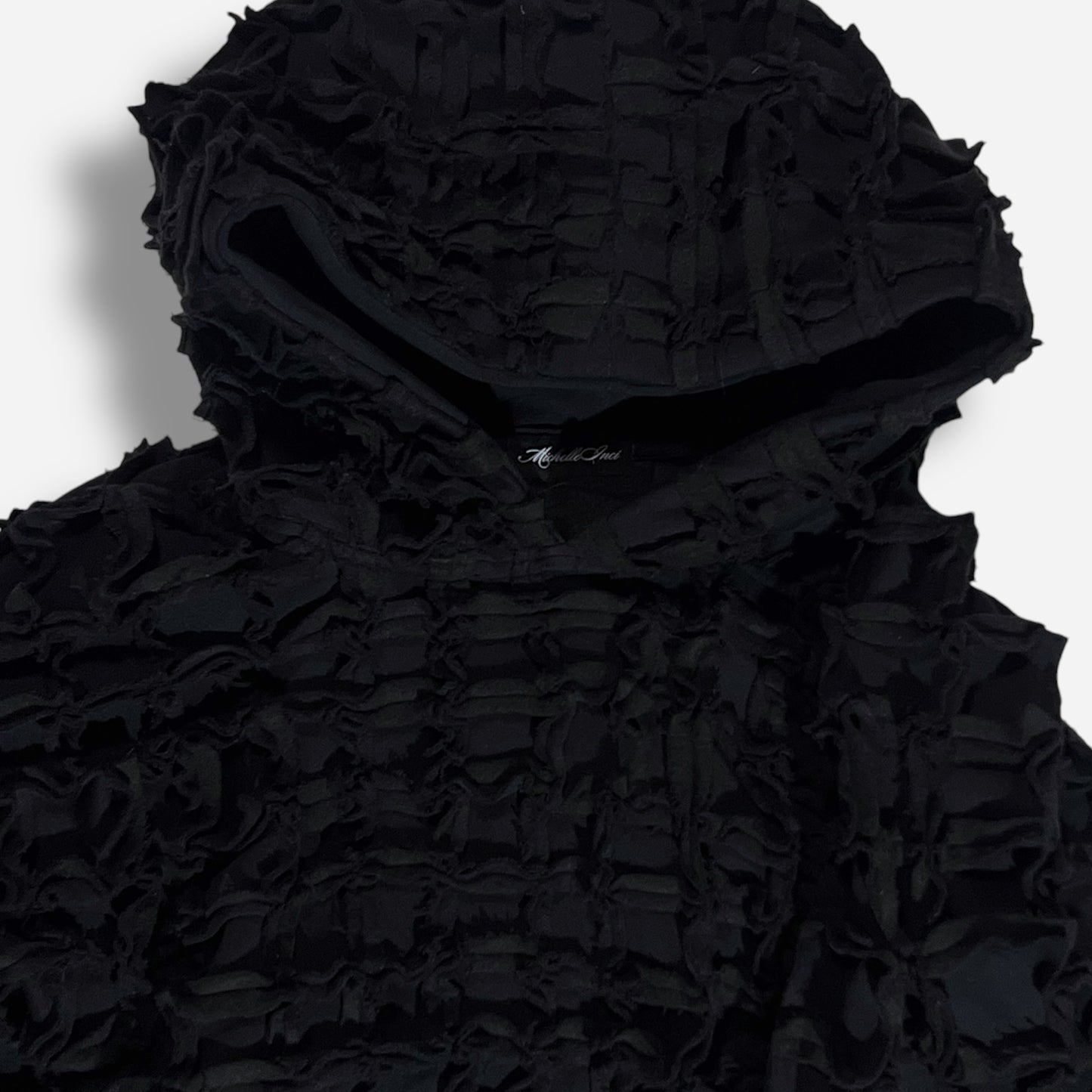 Cropped block hoodie