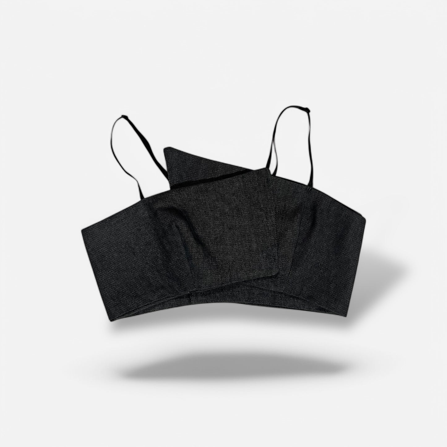 Asymmetric Denim Crop Top