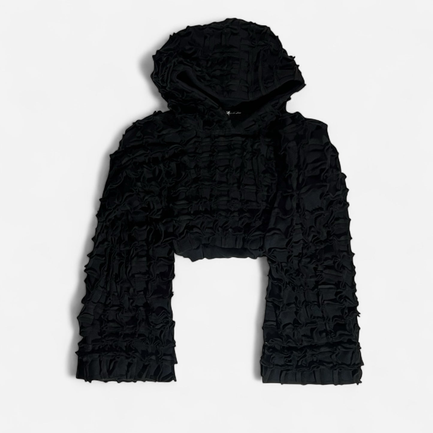 Cropped block hoodie