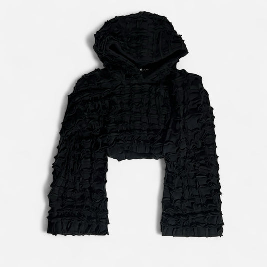 Cropped block hoodie