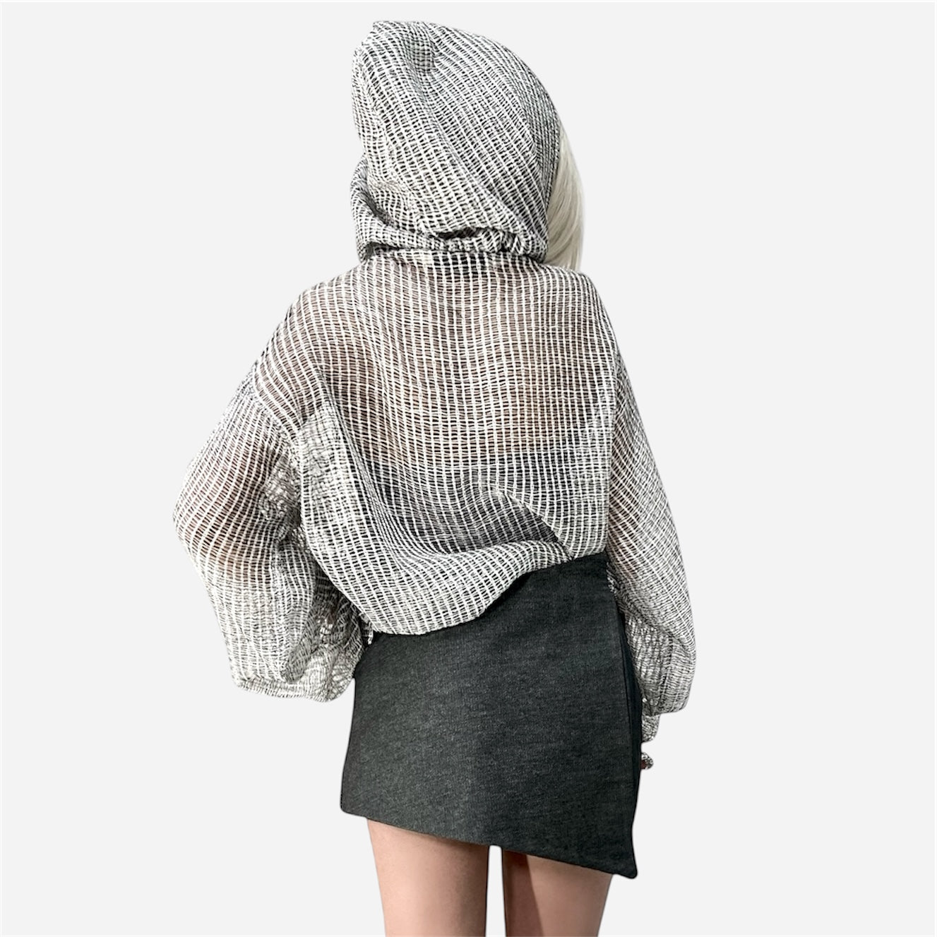 Asymmetric Denim Mini Skirt